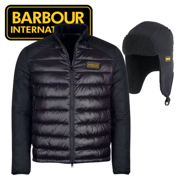 Barbour International Dulwich Quilted Jacket + Trapper Hat