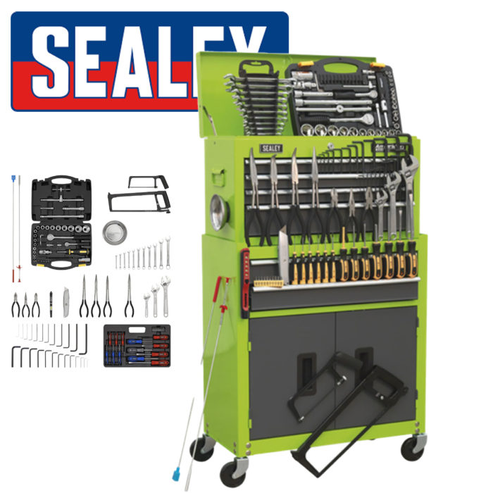 Sealey Topchest & Rollcab Combination 6 Drawer + 128 Piece Tool Kit