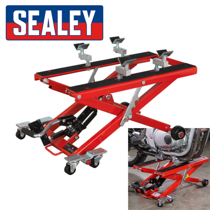 Sealey 500kg Scissor Motorcycle Lift with Frame Supports