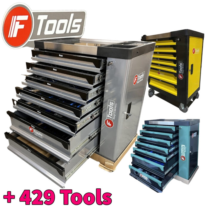 F-Tools 429 Pcs Tool Chest - Green, Silver or Yellow - ONLY £1
