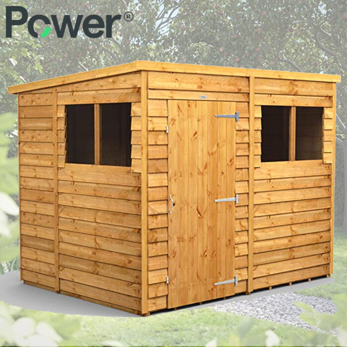 ONLY 69p - POWER Premium Pent Overlap Wooden Shed 8x6Ft