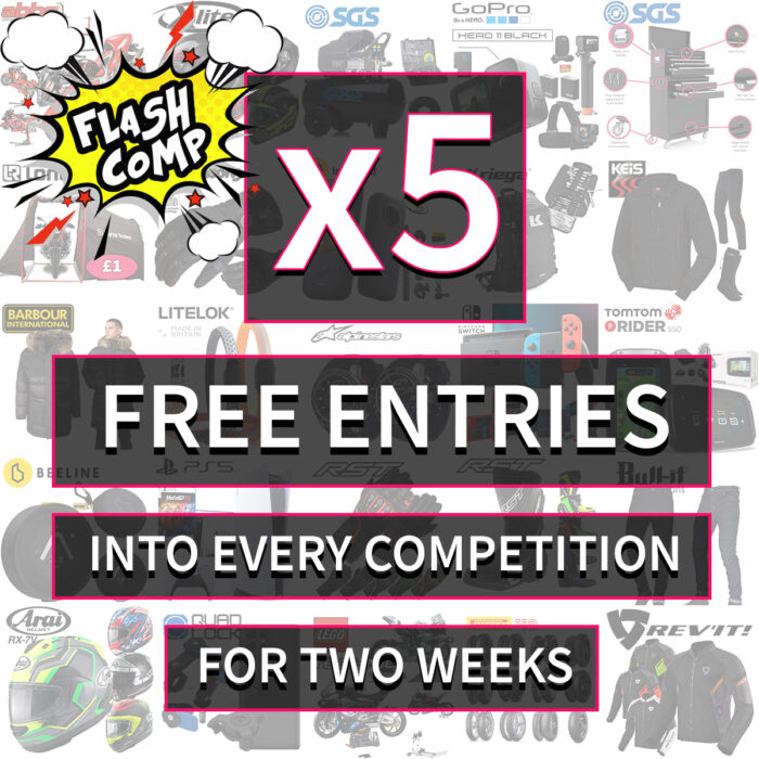⚡ Win x5 Free Entries into every comp for 2 weeks - Limited Numbers - 🤩 Flash Comp for Just £1.50⚡