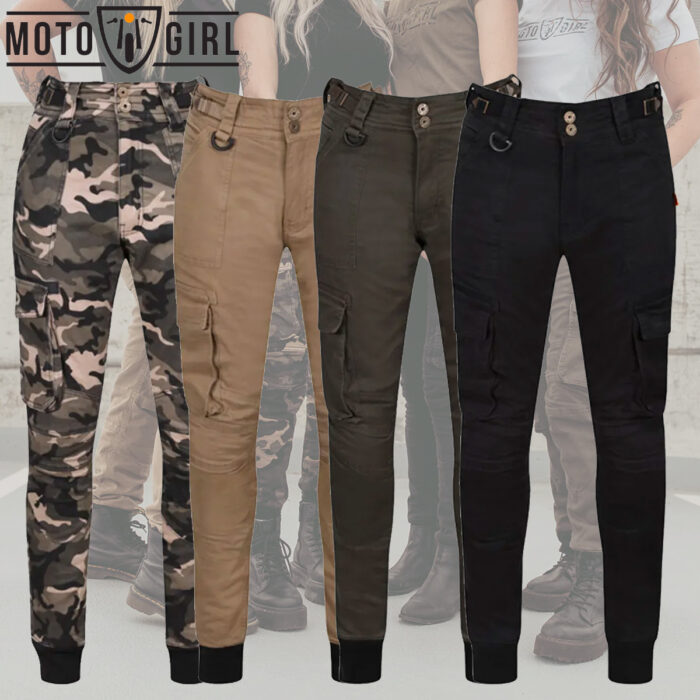 MotoGirl Lara Cargo Trousers - Colour Choice