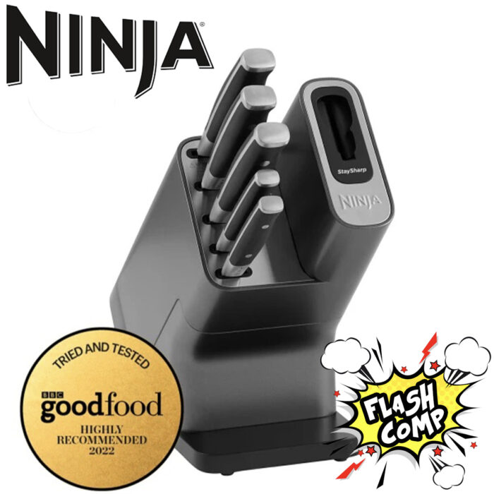 ⚡️ Ninja Foodi Knife Block with Integrated Sharpener – 5-Piece Set - 2 Day Flash Comp for just 89p⚡️