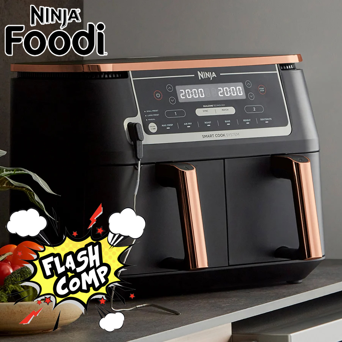 ⚡️Ninja Foodi Dual Zone 9.5 Litre Air Fryer - Flash Comp Just 89p ⚡️ - Apex  66