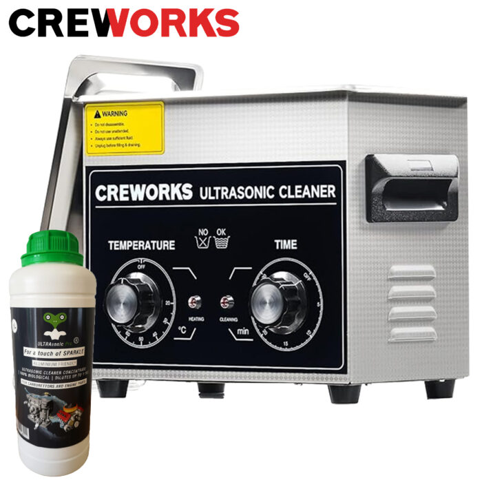 Creworks 3.2 Litre Ultrasonic Cleaner + 1 Litre Ultrasonic Fluid Concentrate