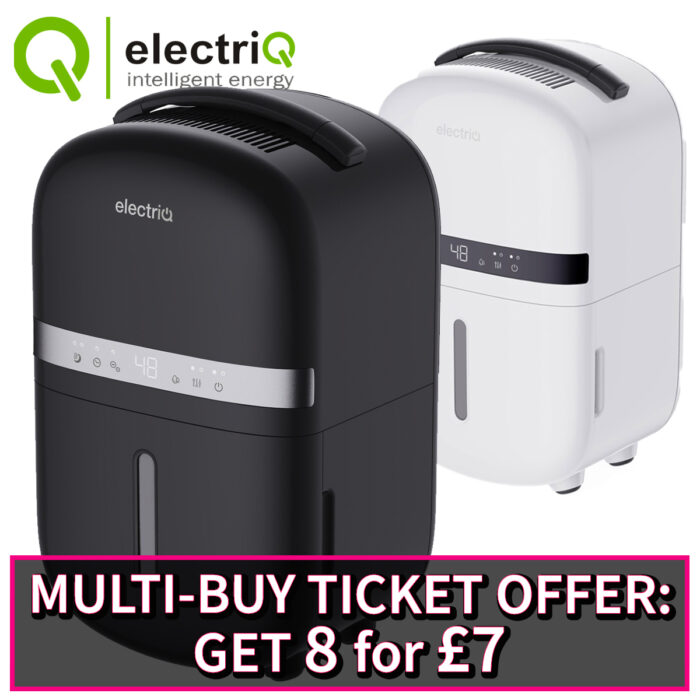 Electriq 5l Quiet Compact Compressor Dehumidifier And Air Purifier - Black Or White