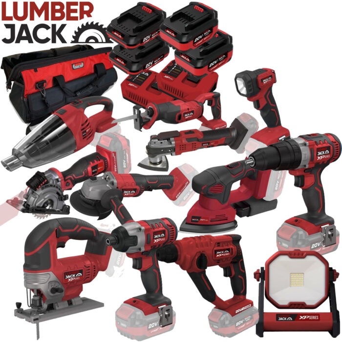 20 Piece LumberJack Power Tool Bundle + Batteries