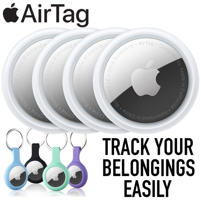 ⚡️Apple AirTags x4 Pack With x4 Holders - Help Track And Find Your Belongings Easily⚡️