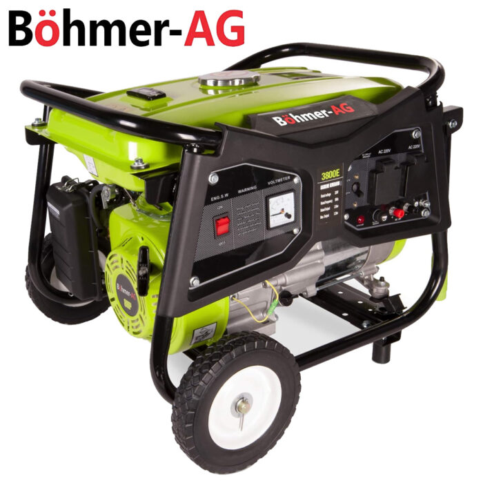 Bohmer Portable Petrol Generator - Electric Key Start
