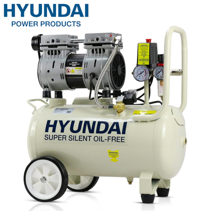 Hyundai 24 Litre Oil Free Low Noise Portable Garage Compressor