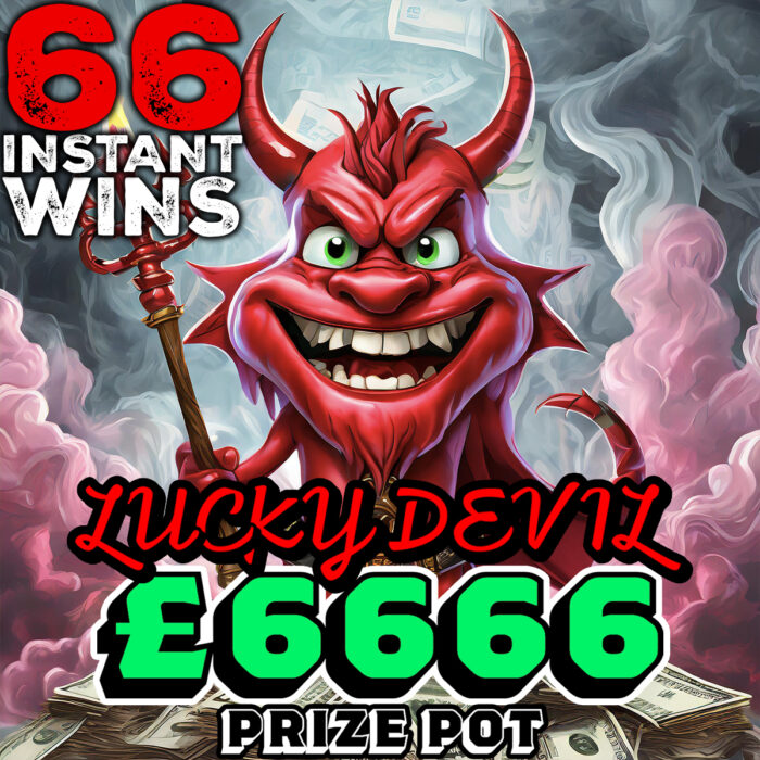 👹 Lucky Devil £6666 Prize Pot 👹 - 66 Instant Wins - Cash, Ticket Bundles & Apex 66 Hoodies