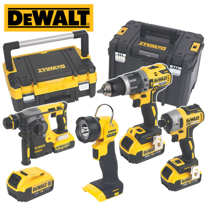 Dewalt 4 Piece Power Tool Kit With x3 18v 4.0 Li-On Batteries