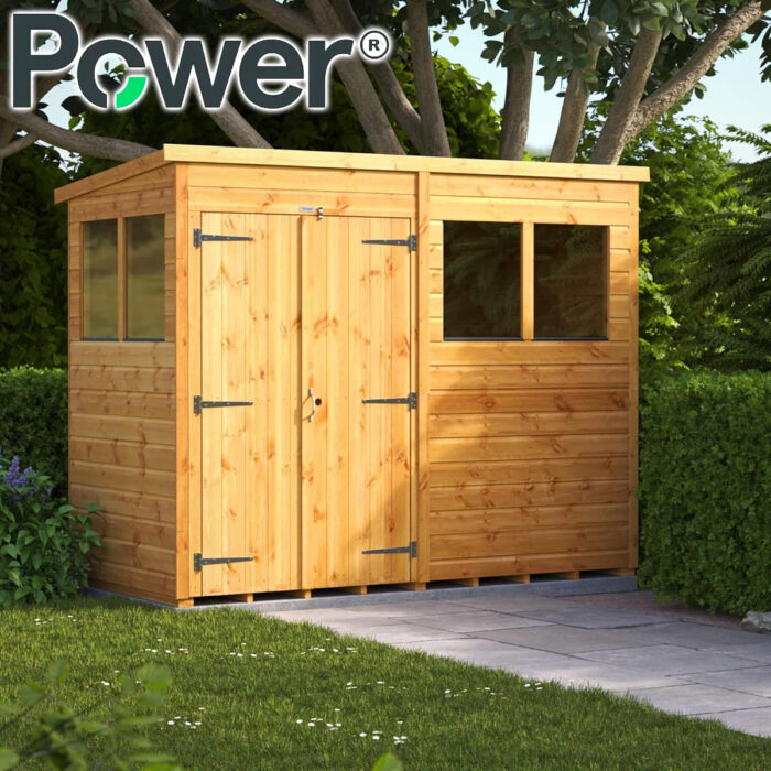 ONLY 79p - POWER Premium Pent Overlap Wooden Shed 8x6Ft