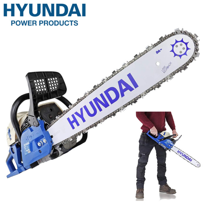 Hyundai Petrol Chainsaw + Storage Bag And Bar Cover With 3 Year Warranty