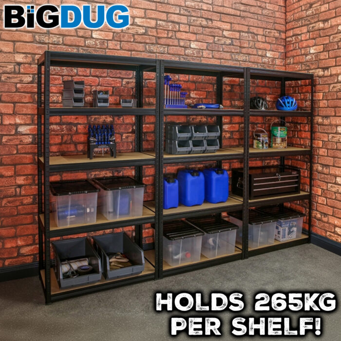 BiGDUG Garage 3x Shelving - Black