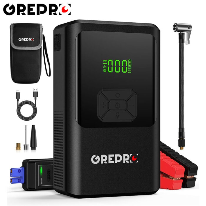 GREPRO 5 in 1 Jump Starter Power Pack & Compressor
