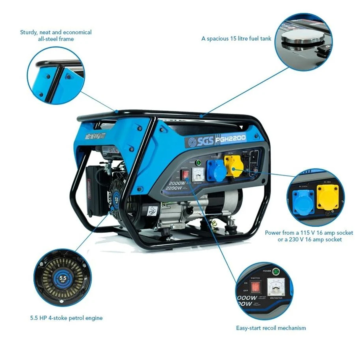 SGS Heavy Duty Portable 4 Stroke Generator - Image 3
