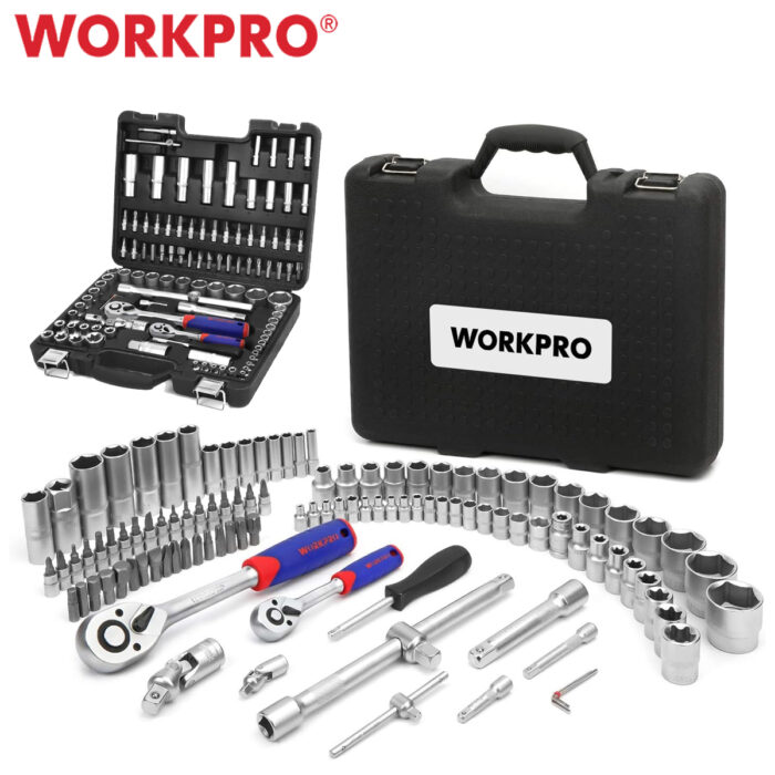 WorkPro 108-Piece 1/4"& 1/2" Drive Socket Set