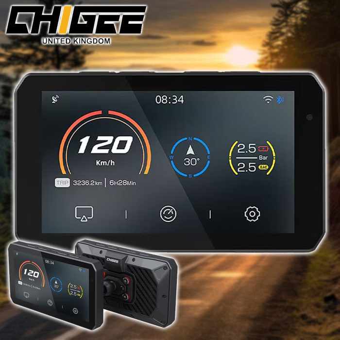 Chigee A10-5 Play Smart Riding System TFT Dash - All in one Sat Nav, Voice Control, & Hands Free