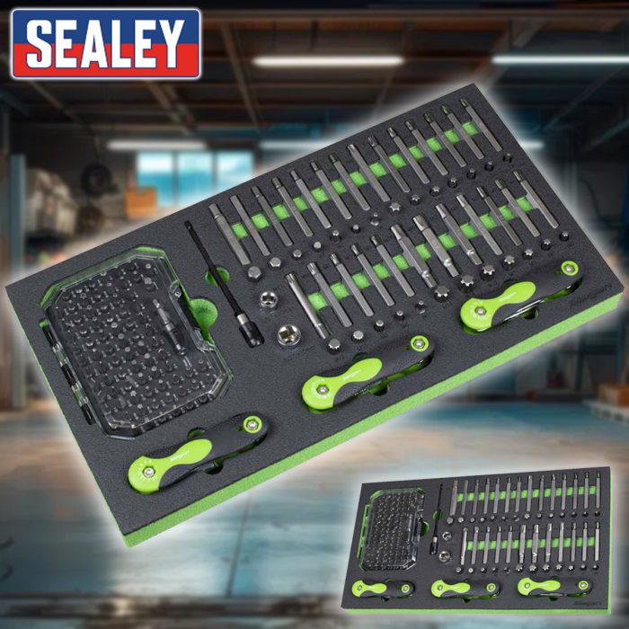 Sealey Specialised Bit Set & Folding Hex Keys with Tool Tray