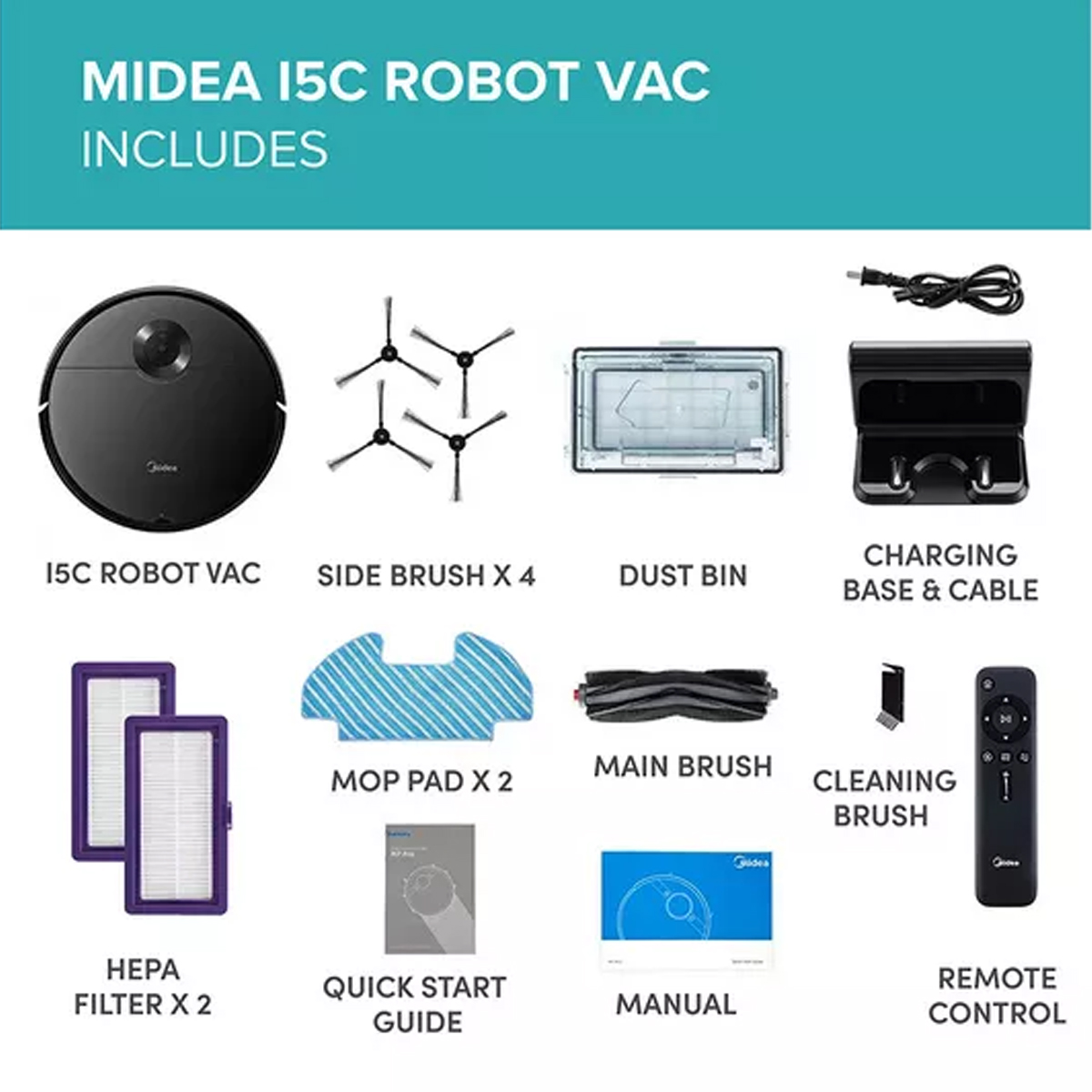 MIDEA I5C Robot Vacuum Cleaner – Black - Image 6