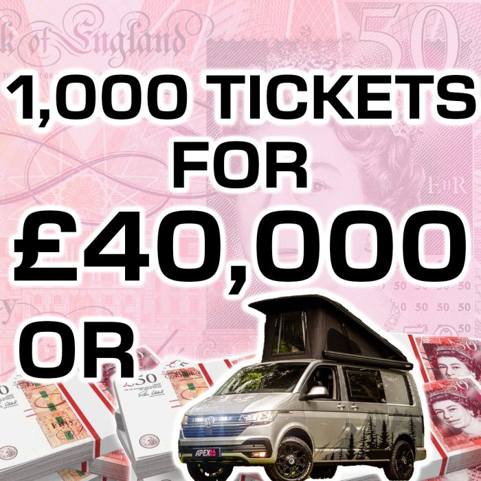 Win 1000 Tickets To Win Either £40,000 Cash Or A VW T6.1 Camper