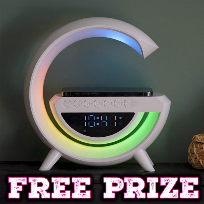 Free Prize - Light-Up Wireless Alarm Clock Speaker