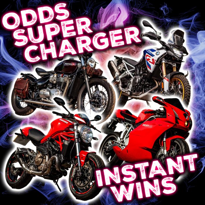 Max Tickets On A Bike Jackpot - Odds Supercharger (1 in 5 wins) - 200+ Instant Wins