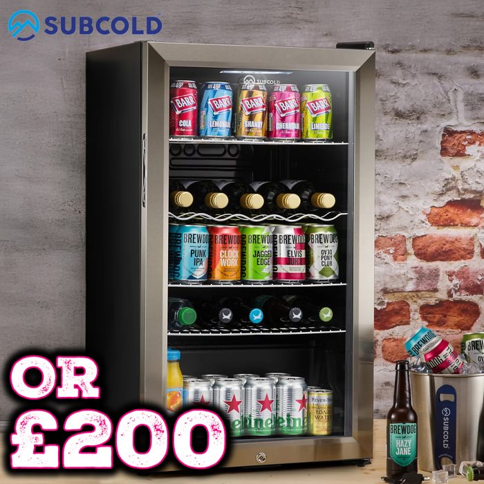 Subcold Super 85 LED Drinks Fridge - Stainless Steel