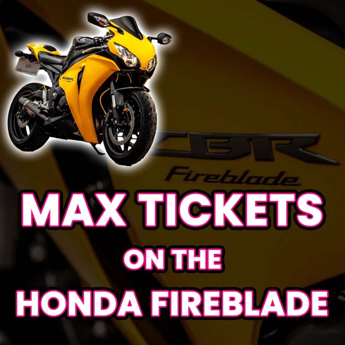Win Max Tickets on The Honda CBR1000RR Fireblade Brogie Ltd Edition 1 of 100