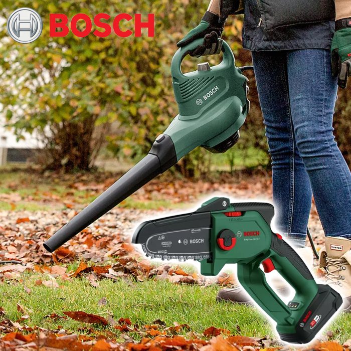 Bosch Vacuum & Leaf Blower & Cordless Chainsaw & Batteries