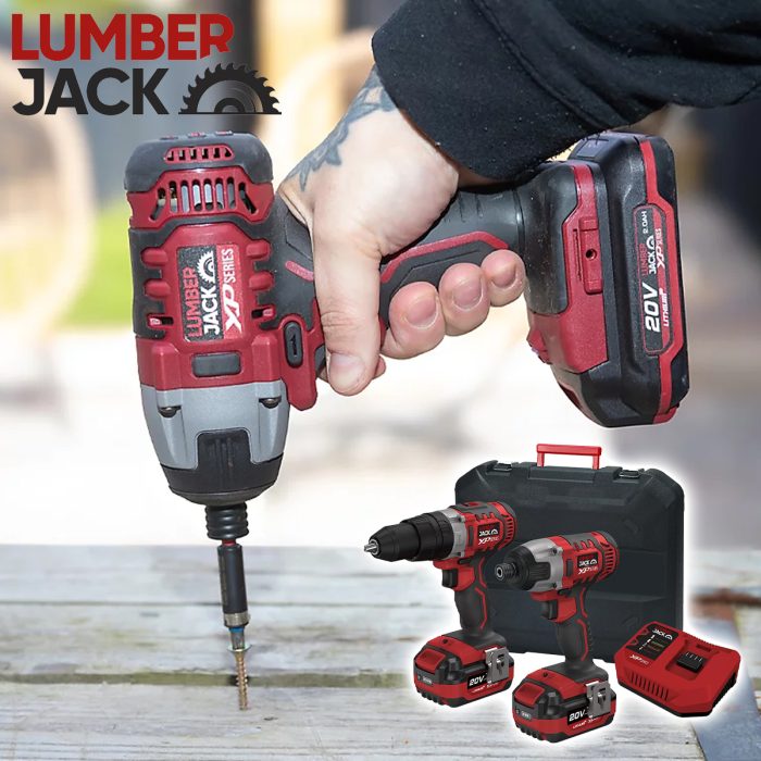 Lumberjack 20V Cordless Hammer Drill & Impact Driver Kit