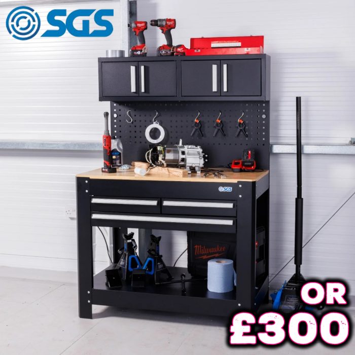 SGS 45in Workstation with Top Cabinets