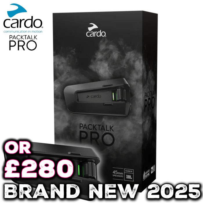 2025 TOP-SPEC Cardo Packtalk Pro - 5.2 Mesh Intercom With Built In Crash Detection Chip