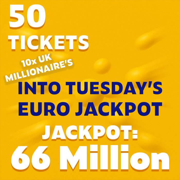 50 Tickets for Tuesday's Euro Jackpot - £5 Entry