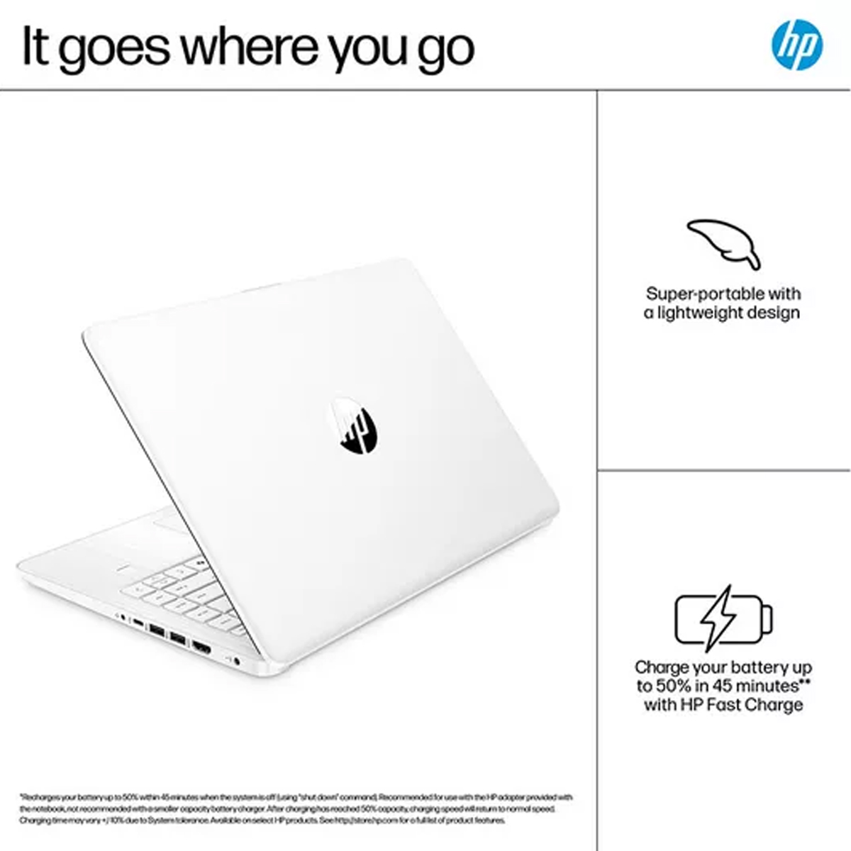 HP Intel N150 14″ Laptop – 128 GB – White - Image 7