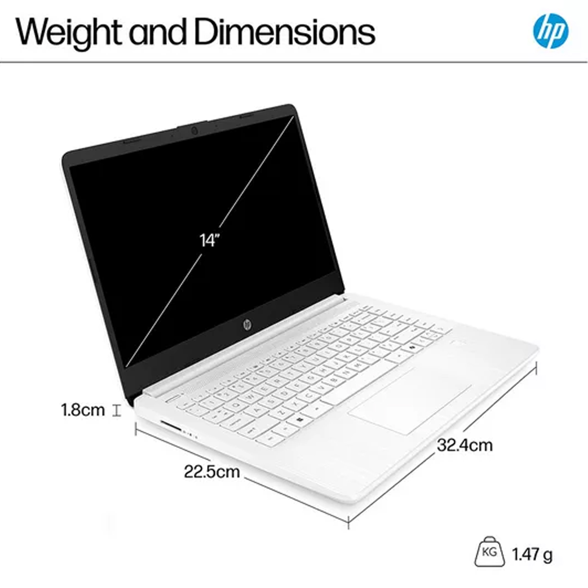 HP Intel N150 14″ Laptop – 128 GB – White - Image 6