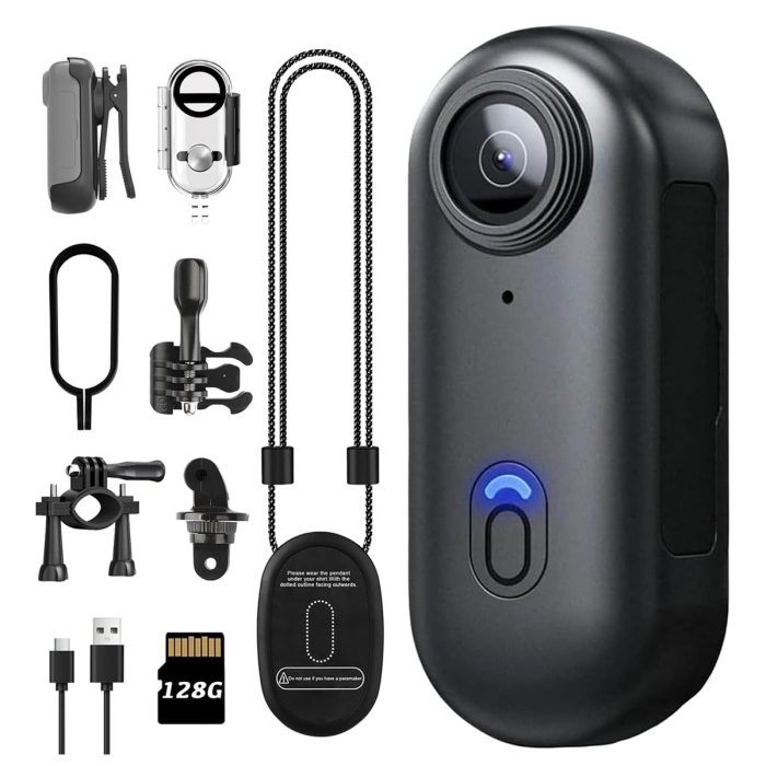 Mini Thumb Action Camera 1080P - Portable Motorcycle Camera - 128GB Kit