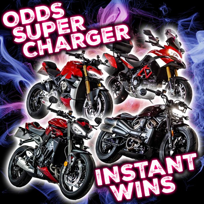 Max Tickets On A Bike Jackpot - Odds Supercharger (1 in 5 wins) - 200+ Instant Wins