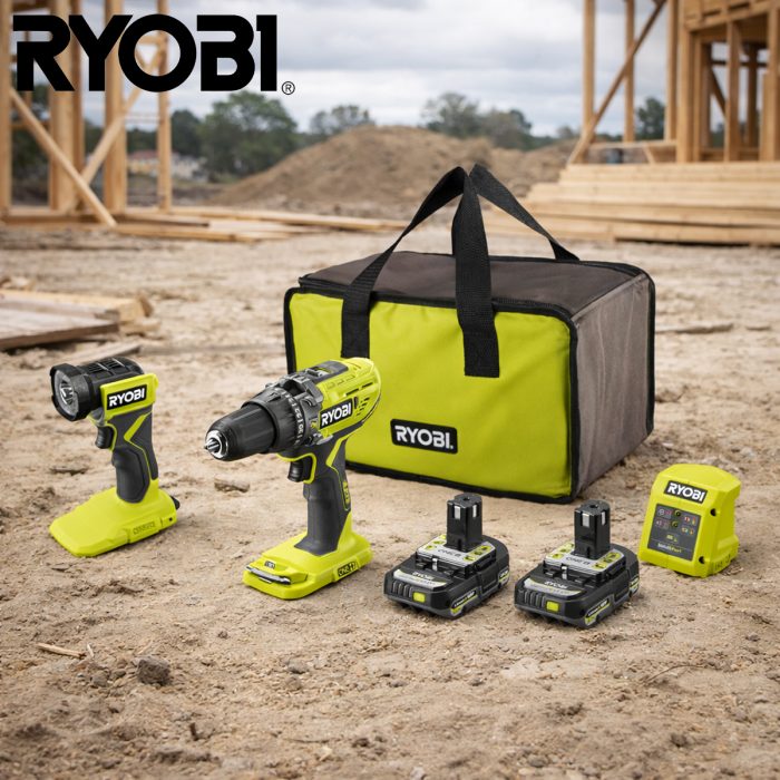 Ryobi 18V ONE+ Cordless Combi Drill & Torch Starter Kit