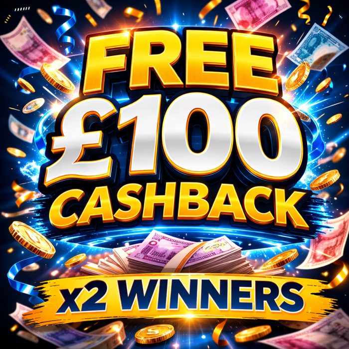 FREE Prize: £100 Cashback - 2 Winners
