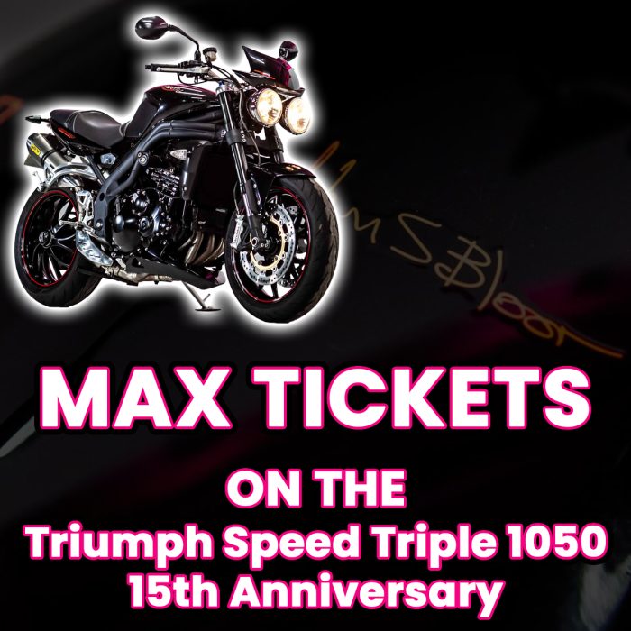 Win Max Tickets on The Triumph Speed Triple 1050 15th Anniversary