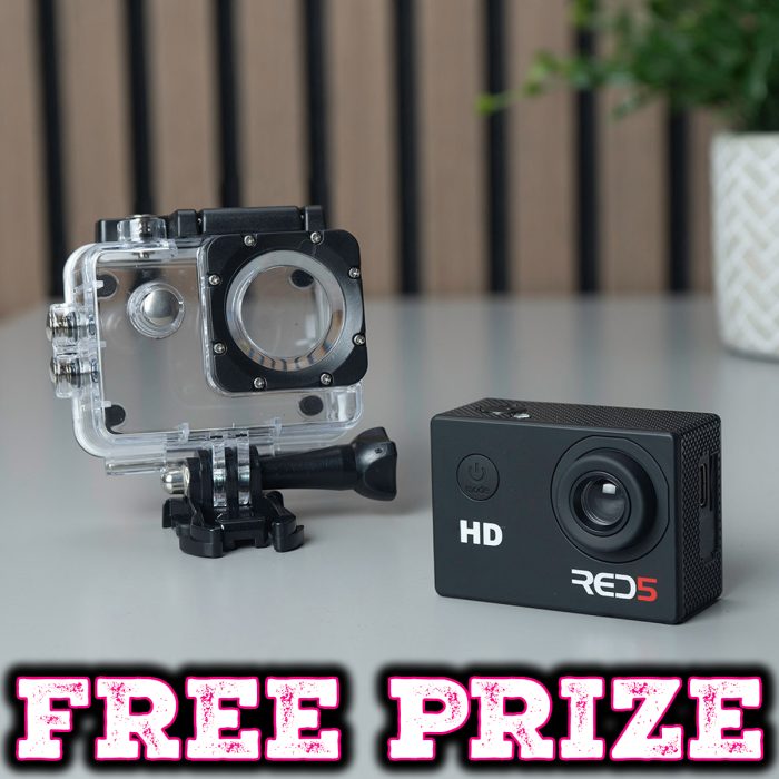 FREE Prize: Waterproof 30m Action Camera with Mounts