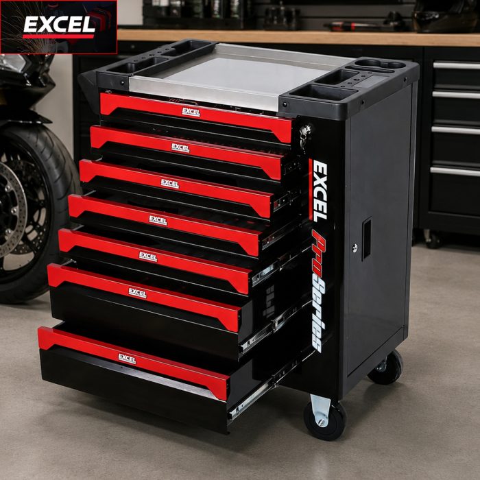 Excel Tool Chest with 7 Drawers Red & Black