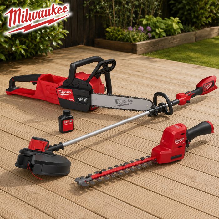 Milwaukee Outdoor Garden Bundle - Chainsaw, Strimmer & Hedge Bundle