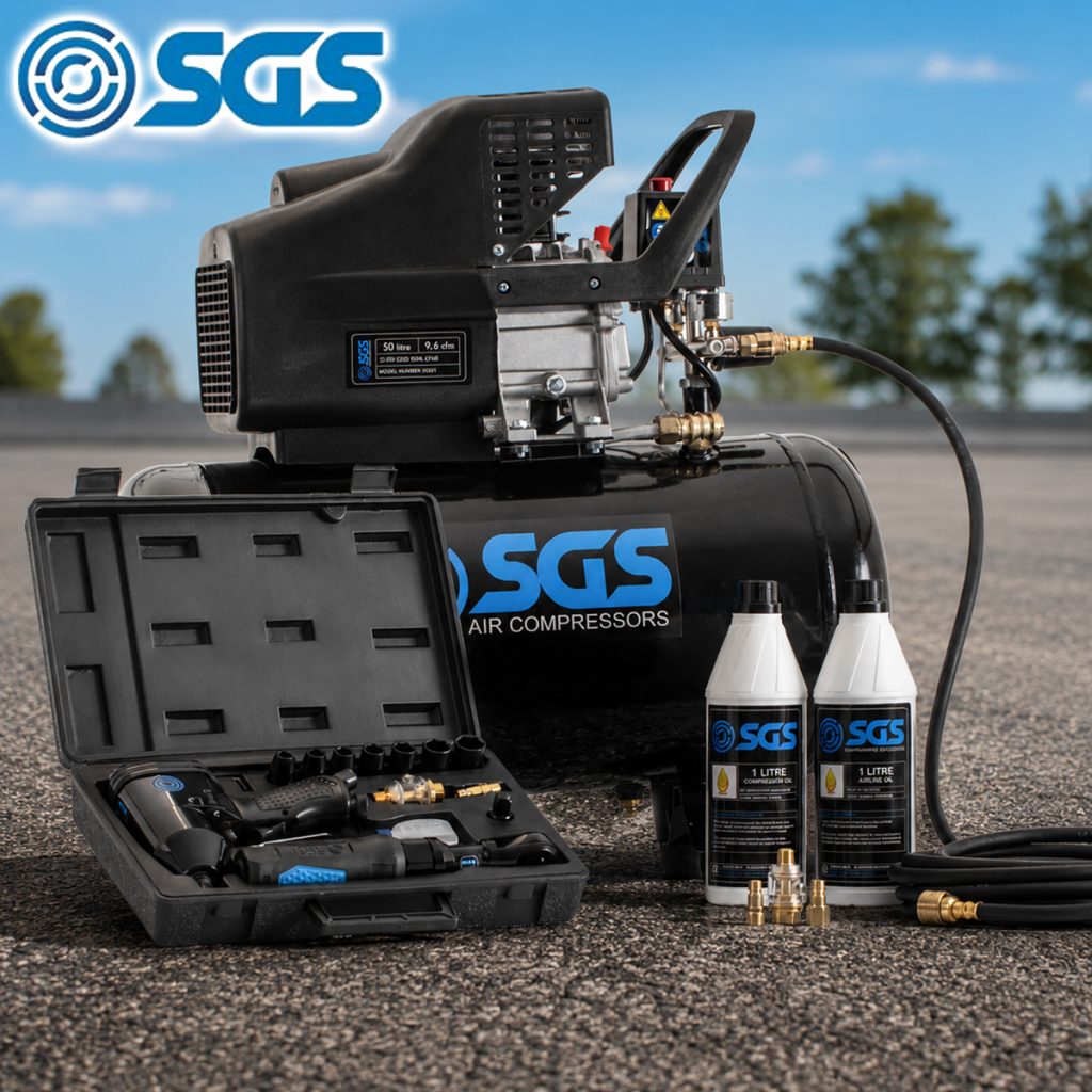 SGS 50 Litre Direct Drive Air Compressor & Ratchet Kit