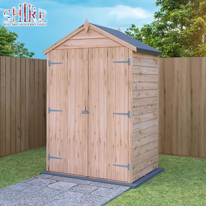 Shire 4x3 Overlap Double Door Shed with Shelves