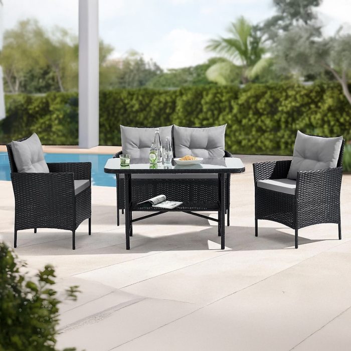 EVRE Florence 4 Piece Garden Rattan Furniture Set