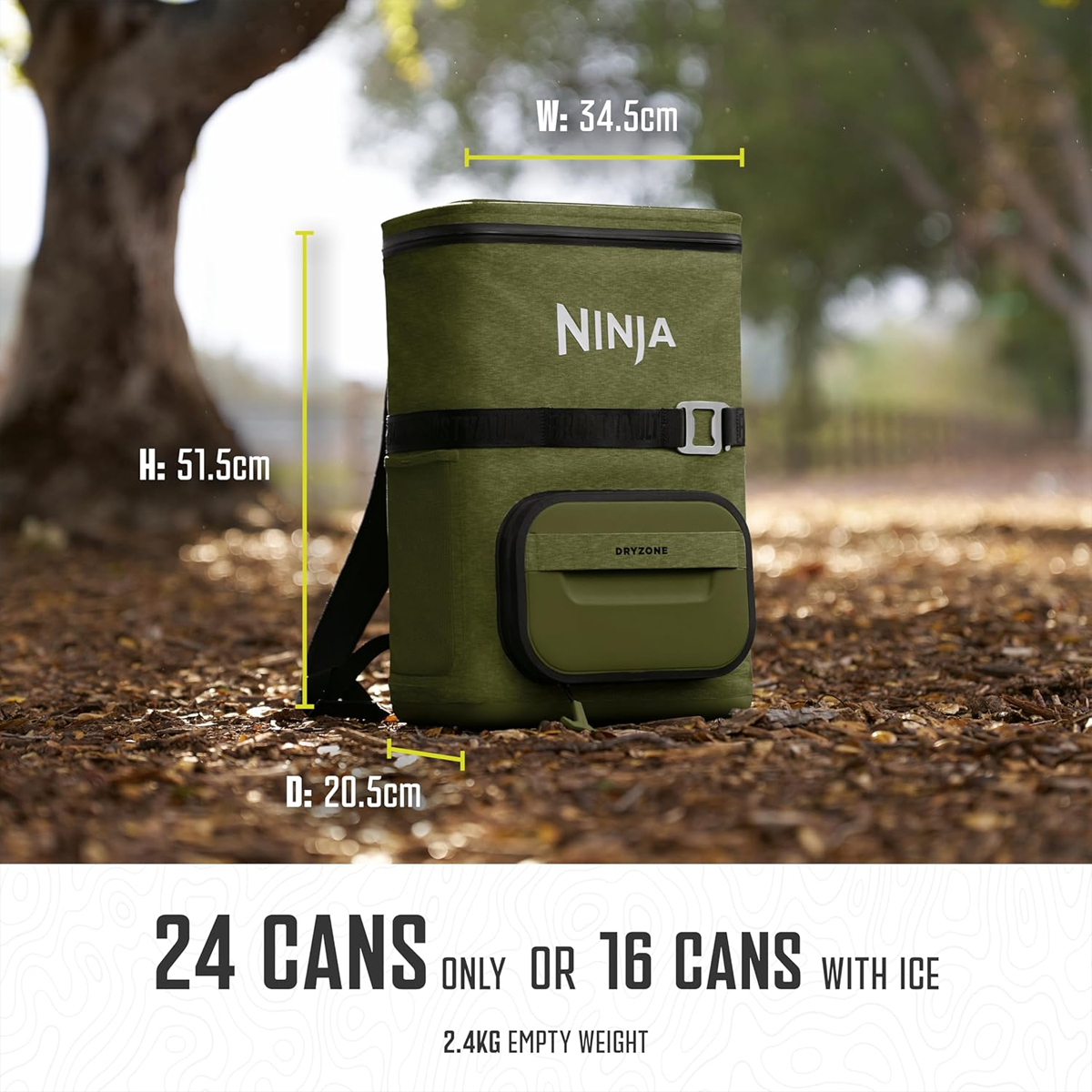 Ninja FrostVault Go 24-Can Backpack Soft Cooler & Ninja Thirsti Travel Bottle - Image 4